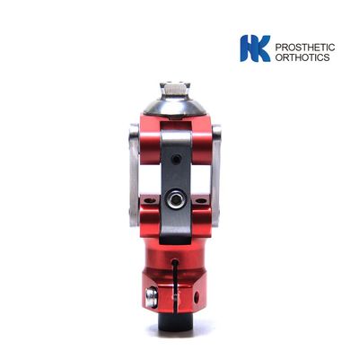 Red Color  Max Load 99lbs Children Four Bar Knee Joint With Tube Clamp