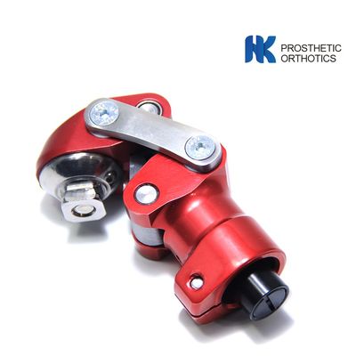 Red Color  Max Load 99lbs Children Four Bar Knee Joint With Tube Clamp